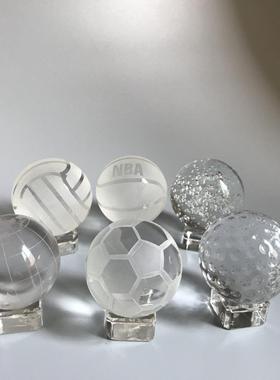 水晶篮球脚排球书柜装饰男友，朋友和同学玻璃地球仪生日礼物