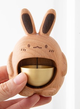 乔迁新居礼品开业搬家暖房生日礼物兔子门铃摆件V入户玄关装饰