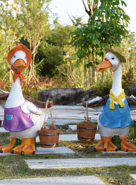 别墅庭院装e饰卡通动物摆件仿真鸭子入户花园布置园林景观造景雕