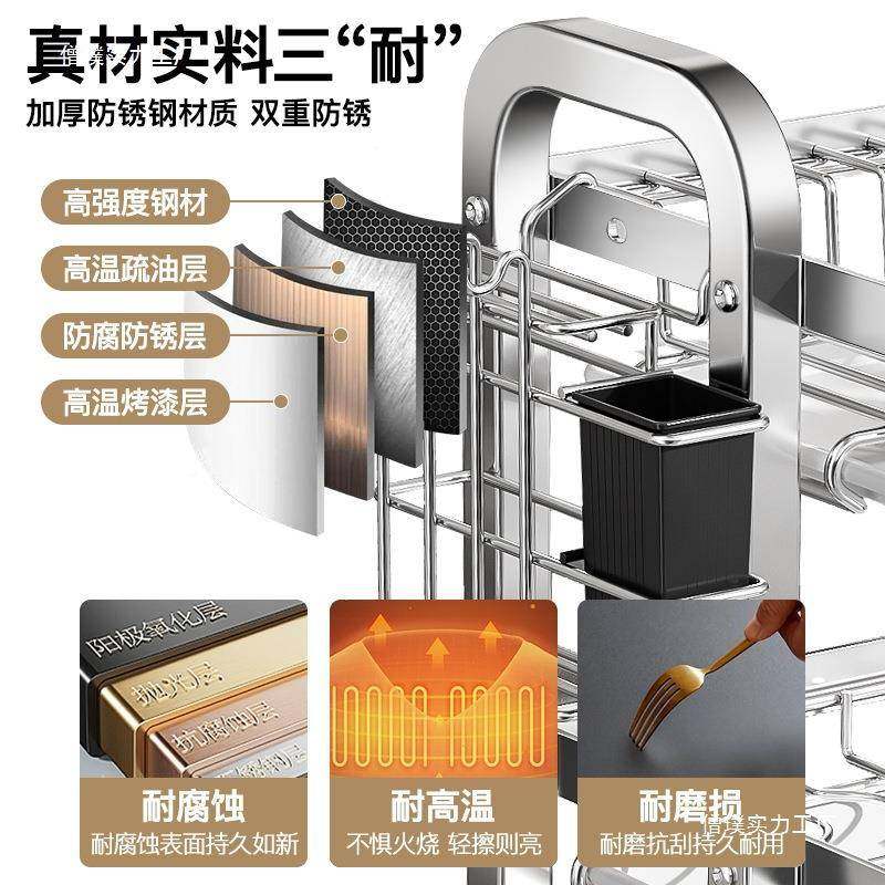 不锈钢碗碟碗收纳架置厨tMn67tSk房物架家用多功能放碗架沥碗筷盘,淘宝优惠券,粉丝福利购,淘宝优惠卷