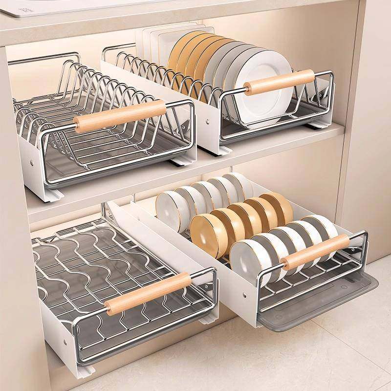 厨橱碗盘纳架碗碟拉篮抽屉式置物房架柜内收chsCfnYd沥水抽拉碗篮,淘宝优惠券,粉丝福利购,淘宝优惠卷