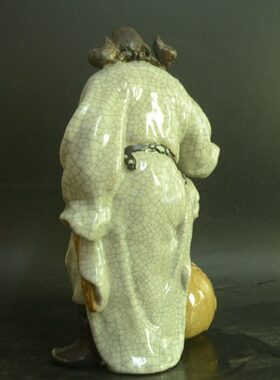 陶瓷钟馗饮酒摆件中式客厅玄关酒柜博古架摆设办公室工艺品礼品