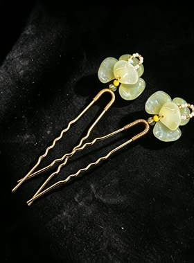 巷里手作坊儿童古风花朵琉璃发簪