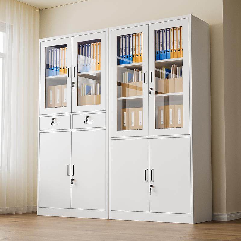 料铁皮文件柜案柜档书柜带锁办公柜OUN子储室物柜财务凭证资柜矮 - 图1