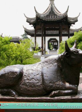 玻璃钢仿铜牛雕塑定制广场大型铜雕斗牛雕像铸铜黄牛塑像厂家定制