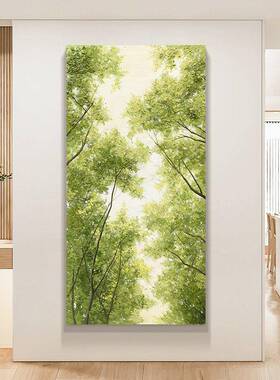 丰手绘油画《绿树成荫12》走廊过入道装饰画玄关户-挂画顺IHU肌理