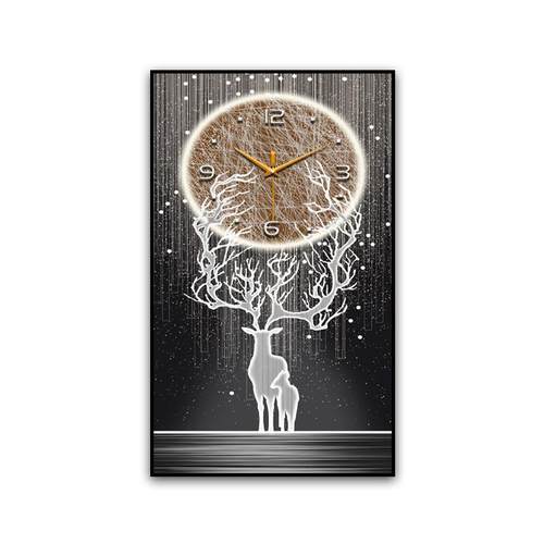 电表客厅装饰画钟表遮挡配电箱餐厅箱墙装带修画万中式带钟年免打 - 图3