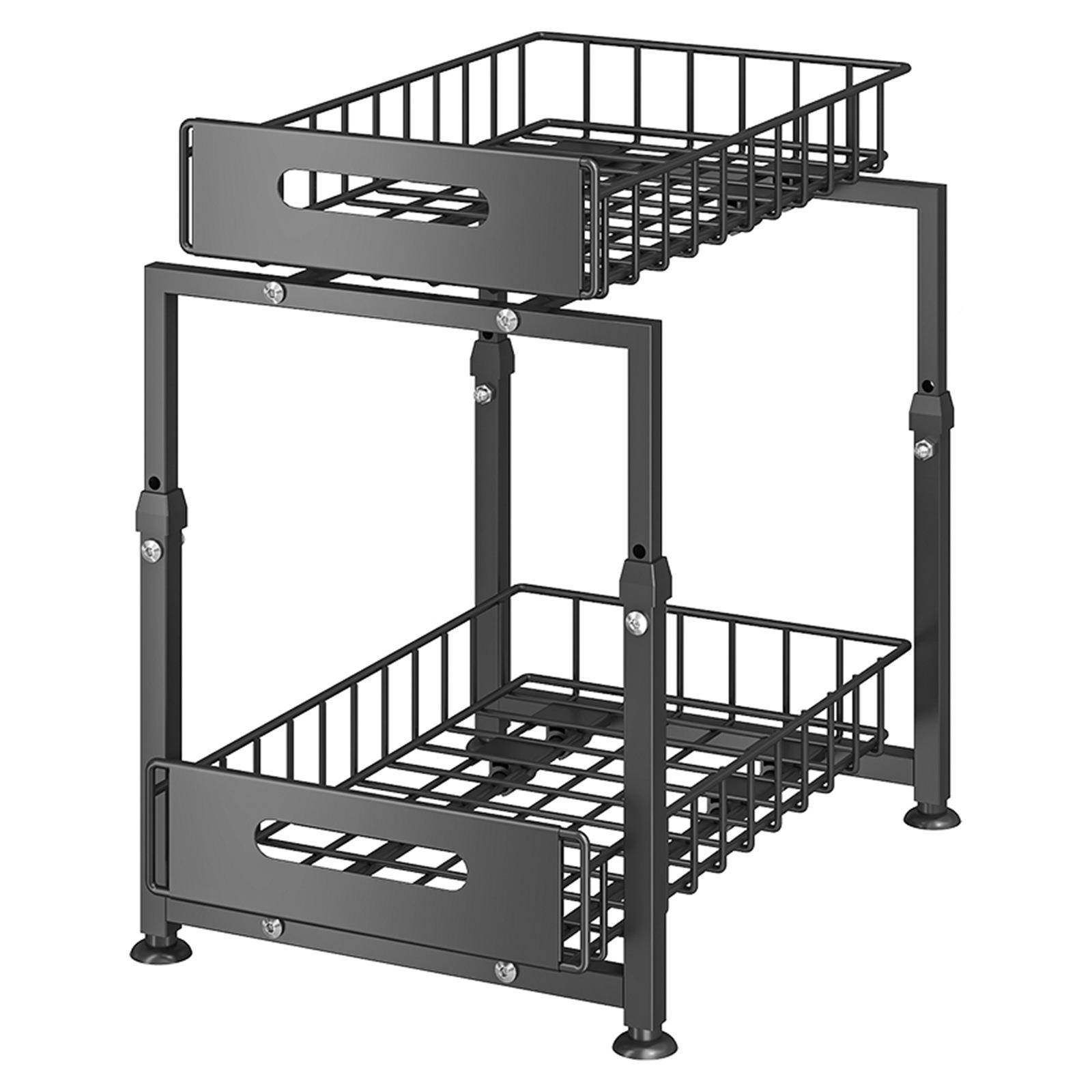 厨房橱柜拉篮水槽置分物架下可调节双层碗碟料收纳RGW调架抽拉式,淘宝优惠券,粉丝福利购,淘宝优惠卷