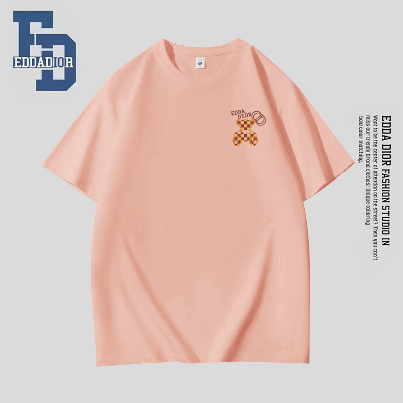 CD（服饰类别）CD黑色短袖T恤男女宽松印花上衣情侣装夏季2