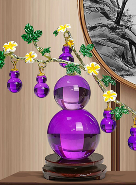 天然黄水晶客厅酒柜玄关招财摆件