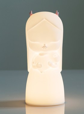 贾晓鸥可米生活白夜q童话猫将军好梦灯小夜灯发光摆件