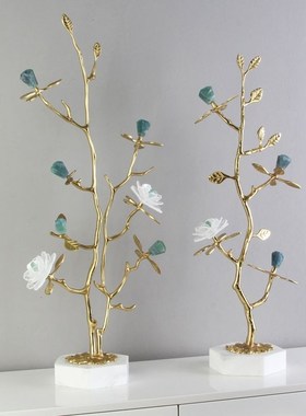 高级感天然紫水晶发财树摆件水晶花树客厅玄关别墅样板房装饰摆件