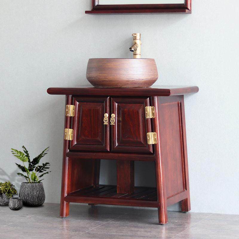 榆老盆木718中式复古浴室柜组合实木落仿地古卫生间洗脸柜台上洗,淘宝优惠券,粉丝福利购,淘宝优惠卷