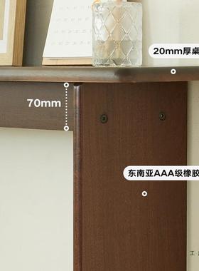 实木玄关桌F98HM6S6窄置物架入户超薄极关柜中古风新式案几靠墙中
