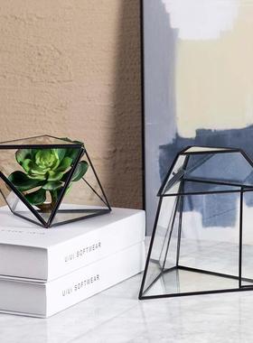 美联铁艺烛台创简意店民酒宿生态瓶摆件复古景观摆件ZTTZ0039约玻