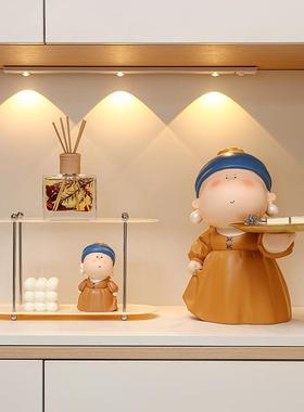 大美馆大艺术家玄关优苳冈?6放钥匙收纳摆件进门托盘术客厅柜家饰