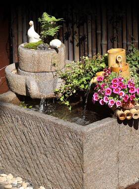 新中式庭流缸水摆64240995件院入户花园景观装饰鱼鱼阳台池假山造