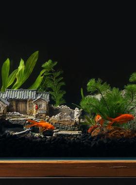 水箱假山鱼造景装饰品鱼虾躲避屋建筑模型老房子微景观缸小F8757H