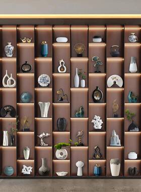 。新中式摆件轻居奢客厅酒柜软家F77HM7TM饰电视品柜办公室装工艺