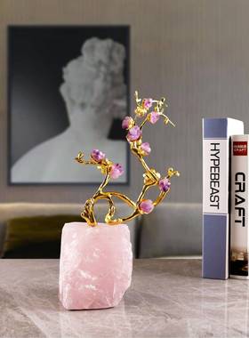 创意轻奢W0296水梅花家艺术摆居件客厅卧室玄关酒柜桌面晶水紫晶