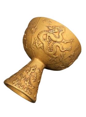 直售玩铜器黄铜藏摆收黄铜古龙酒件杯家居装饰OAS摆件