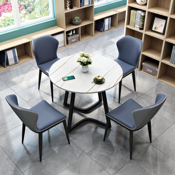 进口岩板小圆桌现代轻奢售楼处休息区接待洽谈会客休闲餐桌椅组合,淘宝优惠券,粉丝福利购,淘宝优惠卷