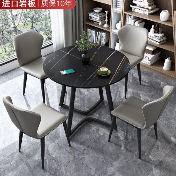 进口岩板小圆桌现代轻奢售楼处休息区接待洽谈会客休闲餐桌椅组合,淘宝优惠券,粉丝福利购,淘宝优惠卷