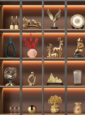 新中式轻奢摆件高档家居客厅酒柜展示柜办公室装饰品领导桌面摆设