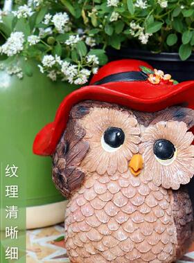 猫头F96M9867鹰摆件树脂创意居户外花园阳客厅书房桌布面置造景装