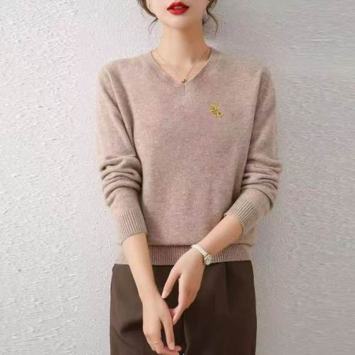 2025秋冬新款圆领情侣长袖毛衣打底衫P20 - 图0