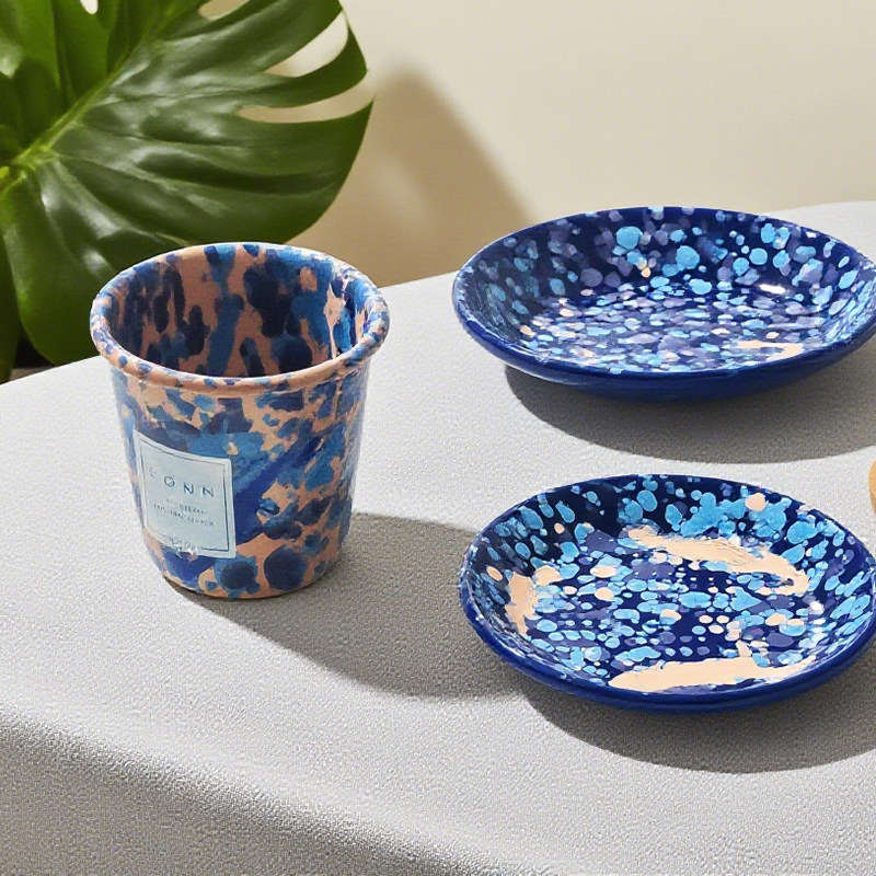 土耳其BORNN搪瓷餐具手工珐琅长方形托盘