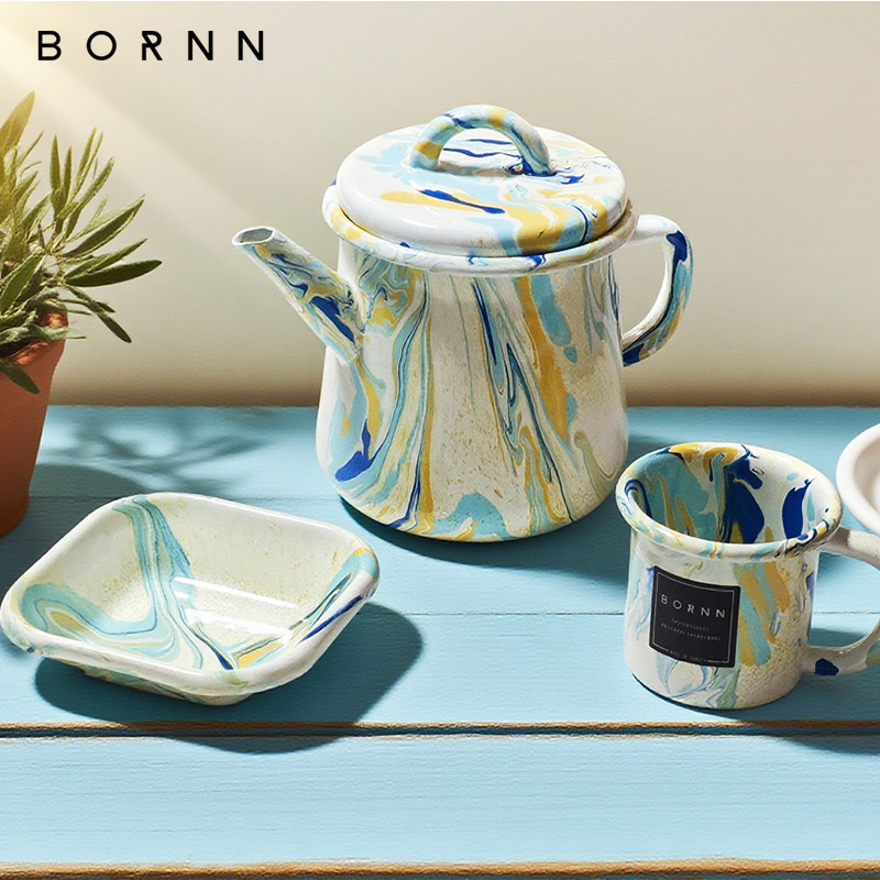 土耳其Bornn搪瓷餐具 珐琅蛋糕盘 小蝶盘 酸奶燕麦碗