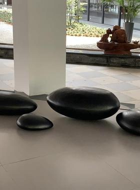 室外玻璃纤维水滴卵石雕塑售楼处酒店商场石材艺术泳池装饰摆件