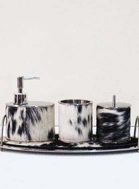 现端代轻奢墅简约不锈天然马毛卫浴组合EBI钢高别皂液器装饰品摆