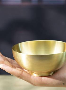 黄补铜金饭碗铜碗铜家F968J968用餐具铜质碗饭铜碗吃饭碗送礼铜摆
