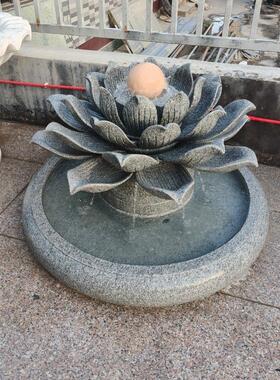 石雕莲花喷泉户外庭院大