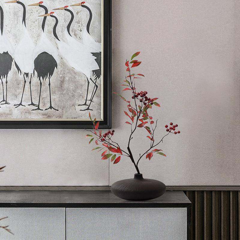 现代新中式意插花瓷器黑色花瓶禅工柜摆艺玄关角几装饰品样板UMH,淘宝优惠券,粉丝福利购,淘宝优惠卷