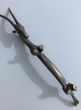 黄美铜精工四宝书画用品铜笔架精实房用办公YMR商务礼品山文羊笔