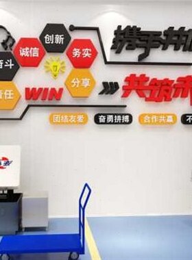 工厂生产车间标语墙贴画团队励志办公室装饰企业文化工地宣传理念