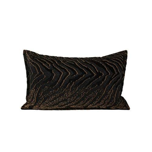 『QKW河』高中古风山黑金变虎纹沙发抱枕高级感渐样板端间软装靠 - 图1
