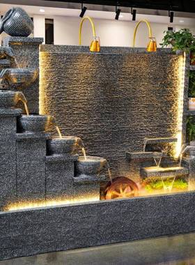 约水幕假山流水喷泉水外景酒店户流水墙简墙tb-63861装饰别墅庭院