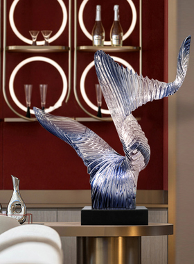 售楼处酒店大堂高档摆件现代抽象透明雕塑别墅样板间展厅艺术装饰