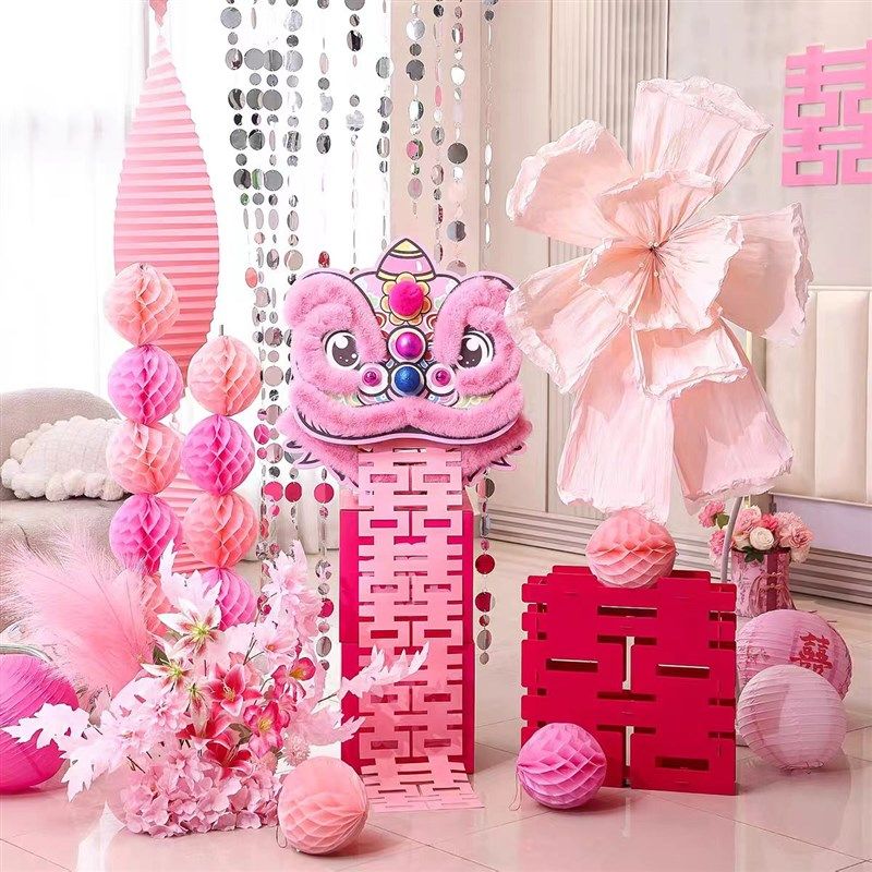 婚房布置装饰男女方卧室客厅结婚礼路引拍照区褶皱花落地喜字摆件,淘宝优惠券,粉丝福利购,淘宝优惠卷