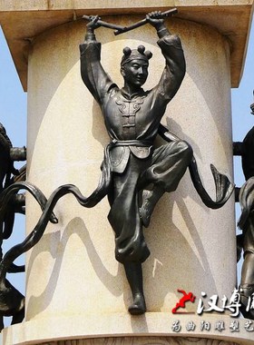玻璃钢仿铜雕塑扭秧歌文化主题民俗小品雕塑敲锣打鼓X人物公园景