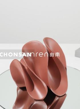 现代轻奢波浪形树脂摆饰玄关软装饰品样板房间酒店民宿家居摆设