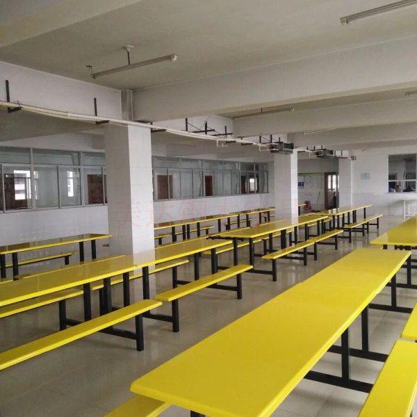 食堂新款连体椅学校学生员工不锈钢4人6人8人位小吃店快餐桌金属,淘宝优惠券,粉丝福利购,淘宝优惠卷