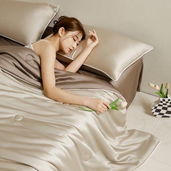 夏季A类高档天丝空调被四件套丝滑裸睡真丝夏凉被床单薄被子机洗,淘宝优惠券,粉丝福利购,淘宝优惠卷