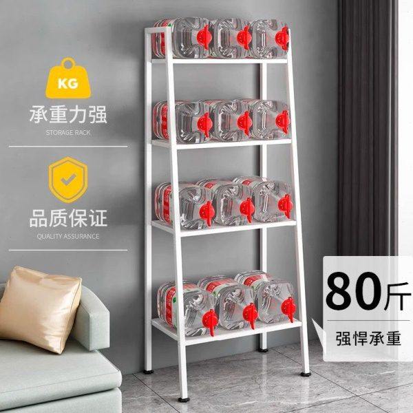 置物架厨房收纳架多层铁艺白书架落地客厅卧室梯形置地式阳台花架,淘宝优惠券,粉丝福利购,淘宝优惠卷