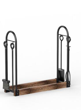 美炉铁VWL艺柴火木柴架木材架欧壁用工具四套件木材收纳架