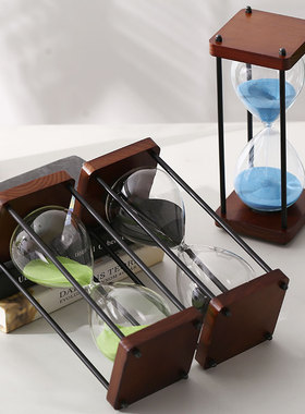 四方金属沙漏30/40/60分钟计时器简约金属沙漏摆件教师节礼品